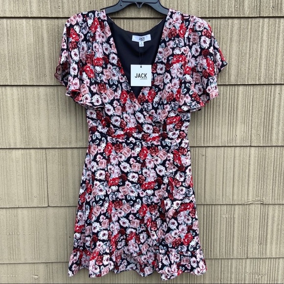 NWT Jack By BB DAKOTA Black Wrap Dress size 2 - Picture 3 of 8